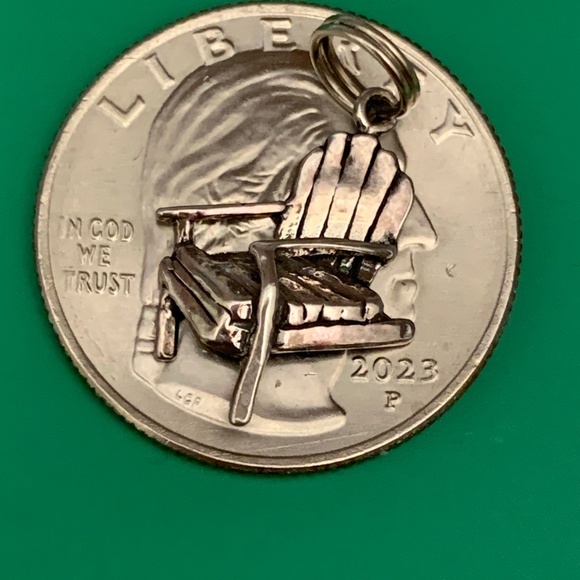 .925 Adirondack Chair Sterling Silver Jewelry Charm #beach #garden - Picture 3 of 3